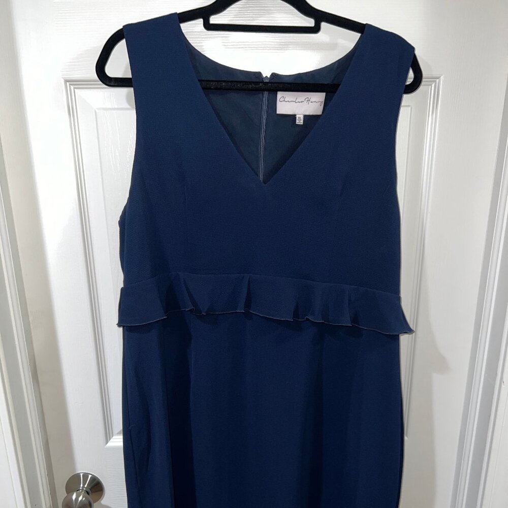 Charles Henry - Navy Blue Ruffle Dress (XL)
